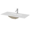 Gulches 35 in 18 Undermount Bathroom Sink in White Ceramic with Pre-Drilled Faucet Hole Modern Minimalist Design - 4 of 4
