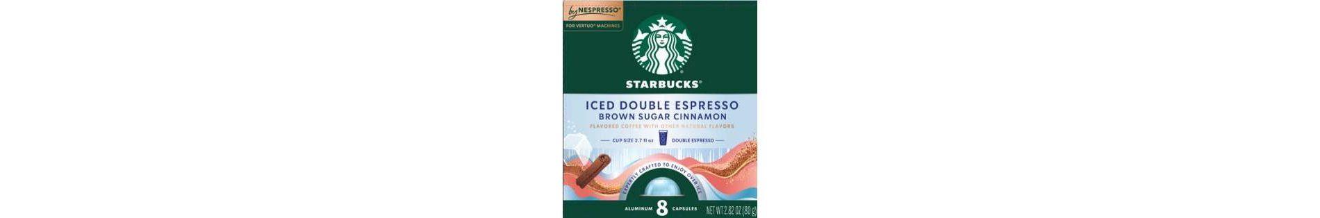 Starbucks by Nespresso Vertuo Line Iced Brown Sugar Cinnamon Light Roast Double Shot Coffee Pods - 8ct
