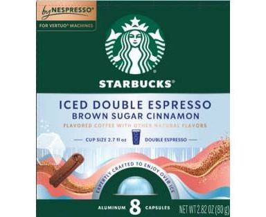 Starbucks by Nespresso Vertuo Line Iced Brown Sugar Cinnamon Light Roast Double Shot Coffee Pods - 8ct