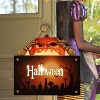 Halloween Sign with LED Lights - Pumpkin Welcome Door Hanger for Porch, Yard- Spooky Wooden Decoration with Rope (Mummy Green, No Batteries Included) - 4 of 4