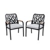 Outdoor Patio K/D Aluminum Stationary Dining Chairs 2PCS with Outdoor-grade Sunbrella Fabric Cushions, Branch-Like Backrest Bourbon Brown - 4 of 4