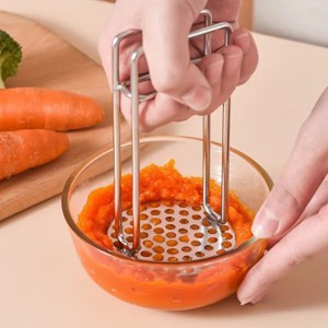 Stainless Steel Potato Masher Kitchen Gadget Red Potato Fruit Masher Mash - 1 of 4