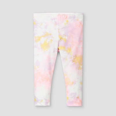 Image of Baby Girls' Tie-Dye Jersey Leggings - Cat & Jack™ Off-White 0-3M