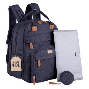 BabbleRoo Diaper Bag Backpack Stylish Hands-Free Baby Bag with Changing Pad, Stroller Straps & Water-Resistant - 1 of 4