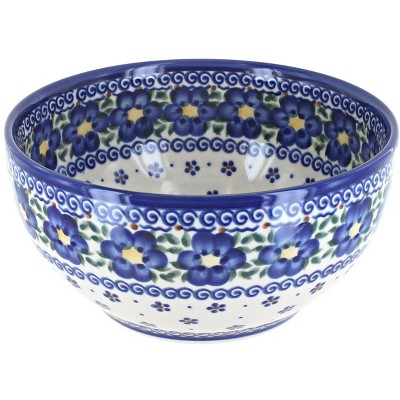 Blue Rose Polish Pottery 74 Vena Medium Serving Bowl