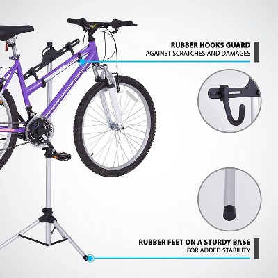 Adjustable Freestanding Silver and Black Bike Storage Rack