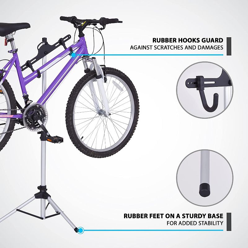 RaxGo Adjustable Bike Rack, Freestanding Garage Storage Vertical Stand, 2 of 7