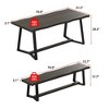 Famapy Modern Dining Table & Bench Set: Wave - Shaped Wood - Like Top, Sturdy Metal Legs – Elevate Dining Spaces - 4 of 4