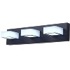 Dewdrop Modern 3-Light  Vanity Light - Sandblasted Glass & Black Mirror Finish Bathroom Wall Fixture - 3 of 4
