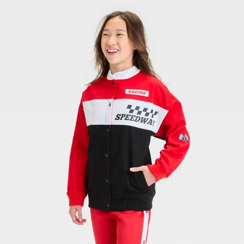 Red jacket girl online