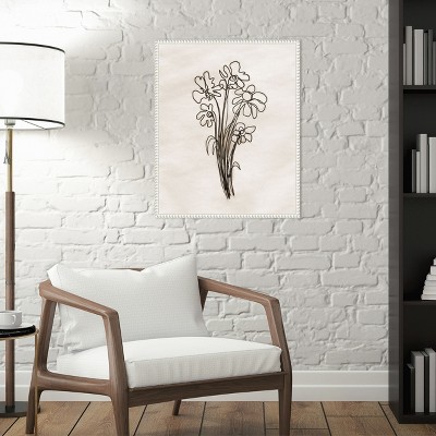 Dan Meneely Native Flowers White Beaded Canvas Wall Art