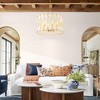 Rennnsan Mossen 24" W 6 -Light Woven Ratten Dimmable Bohemian Drum Shaded Chandelier in Ivory White & Black - 2 of 4