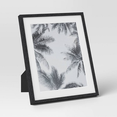 10"x12" Matted to 8"x10" Thin Metal Table Frame Black - Threshold™: Modern Aluminum Picture Display, Easel Back