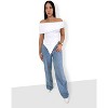 Rebdolls Womens Ribbed Over The Shoulder Top - 2 of 3