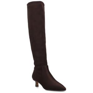 Journee Women's Farah Stretch Knee High Wide-Calf Boots - 1 of 4