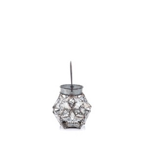 Transpac Metal 6 in. Gray Christmas Star Candle Holder - 1 of 2