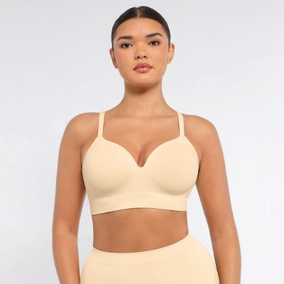 Feelingirl Women's Wireless Push-Up Seamless Comfort Full Coverage Bra