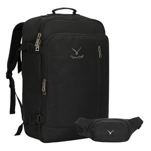 Hynes Eagle 38L Carry on Backpack + Fanny Pack-Black - 1 of 4