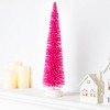 Northlight Bottle Brush Artificial Mini Christmas Tree with Wood Base - 16" - Pink - 2 of 4