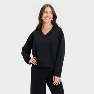 Women's Sandwash Sweatshirt - A New Day™ - 1 of 4