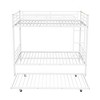 NicBex Full over Full Bunk Bed Convertible Metal Frame Triple Bed Frame with Scroll Wheels, Guardrails and Ladder, No Box Spring Required - 3 of 4