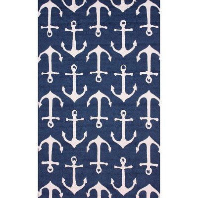 Nuloom Despina Graphic 3x5 Indoor/Outdoor Accent Rug for Living Room Patio Deck Front Porch Entryway Kitchen, Navy/Ivory