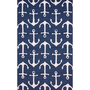 Nuloom Despina Graphic 3x5 Indoor/Outdoor Accent Rug for Living Room Patio Deck Front Porch Entryway Kitchen, Navy/Ivory - 1 of 4