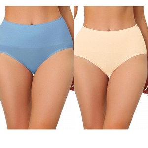 Allegra K Women's High Waist Shaping Tummy Control Breathable Briefs 2 Packs - 1 of 4