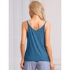 cheibear Women's Basic V Neck Sleeveless Camisoles Spaghetti Strap Tank Pajama Tops - 4 of 4