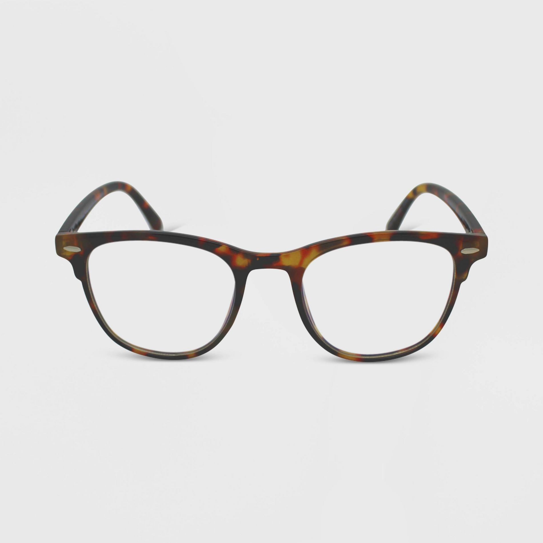 Women's Milky Plastic Square Blue Light Filtering Glasses - Wild Fable™ Brown Tort: Scratch-Resistant, Medium Fit, Recycled Frame