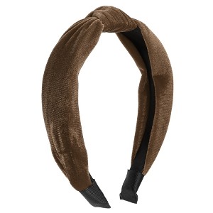 Unique Bargains Women's Velvet Knotted Headbands 1.2" Wide - 1 of 4