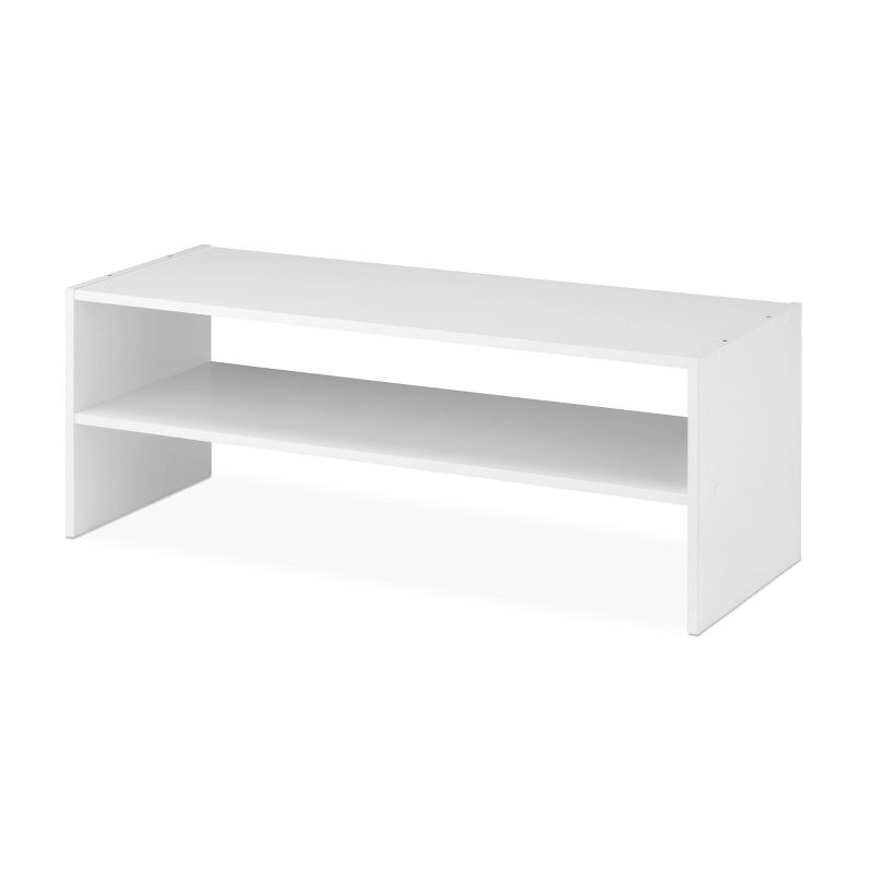 Whitmor Stackable 31&#34; Extra Wide 2 Shelf Storage Organizer White, 1 of 10