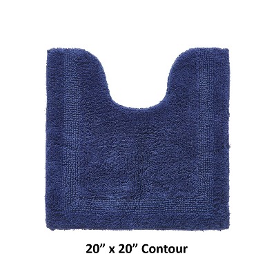 Navy Cotton Reversible Tufted Bath Rug 20" x 20"
