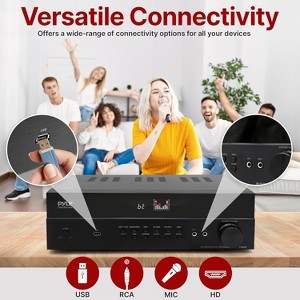 Pyle 7.2 Channel AV Home Theater Receiver with Bluetooth & 4K Ultra HD Support (PT885BT) - 1 of 4