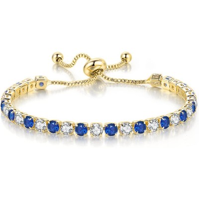 Tennis Bracelets for Women White Gold Plated Diamond AAA+ Cubic Zirconia CZ Dainty Classic Adjustable Slider