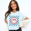 Simply Sage Market S.W.Smiley Checkered Patriotic Garment Dyed Tee - 2 of 4
