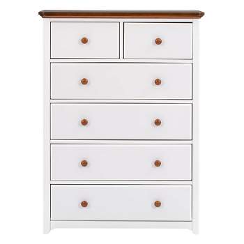 6 Drawers Dresser Chests for Bedroom Tall Chset Sturdy Frame Dressers Organizer for Living Room Hallway Espresso White
