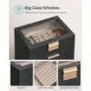 Jewelry Box Organizer, 6 - Layer, 5 Drawers, Glass Lid, Modern Style, Graphite Black and Gold, 6.4x9.9x11.4 Inches - 3 of 4