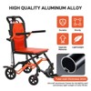 Lightweight Folding Transport Wheelchair Weighs Only 18 lbs, Locking Handbrake, with Removable Flip Armrests, Swinging Footrests, Supports 220 lbs - 4 of 4