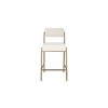 Meridian Furniture,Carly Cream Vegan Leather Seat / Boucle Fabric Back Counter Stool - 3 of 4