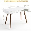 Small Office Desk, Mid Century Modern Writing Desk with Drawers, 42 Inch Wooden Computer Table for Study Room Bedroom - 2 of 4