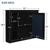 ChicFurnit Bathroom Storage Cabinet Modern Wall Mounted Medicine Cabinet with Mirror and Towel Bar for Bathroom Use, Black, 33.1"*19.8"*6.5" - 3 of 4