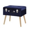 Velvet Upholstered Storage Stool with Black Legs - Glitzhome - 2 of 4