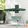 3-Person Porch Swing with Canopy Outdoor Patio Swing Chair for Adults, Steel Frame, Cushions, Armrests - 2 of 4