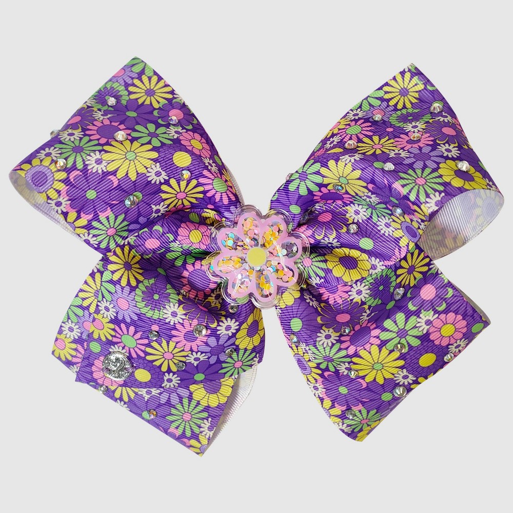 (Case Pack of 6) Girls' JoJo Siwa Retro Floral Bow - Purple