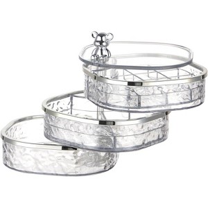 HTUTWOO 360-Degree Rotating Jewelry Organizer, 3-Layer Acrylic Storage Box, With Handle Clear Display Case For Rings Earrings Jewelry Accessories - 1 of 4