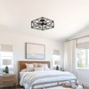 PAKOKULA Farmhouse 16.9 in. 4-Light Black Geometric Cage Semi-Flush Mount Ceiling Light - 4 of 4
