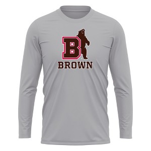 Brown University Adult Sport Long Sleeve Shirt Primary Logo, Athletic Heather - 1 of 4