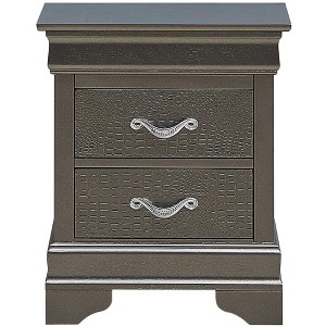 NicBex Nightstand with 2 Drawers Wooden Small Bedside Table with Metal Handles for Bedroom,Living Room - 1 of 4