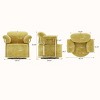 Contemporary Upholstered Swivel Accent Chair with Gold Metal Legs and Fluffy Fabric for Living Room or Office-Maison Boucle - 4 of 4